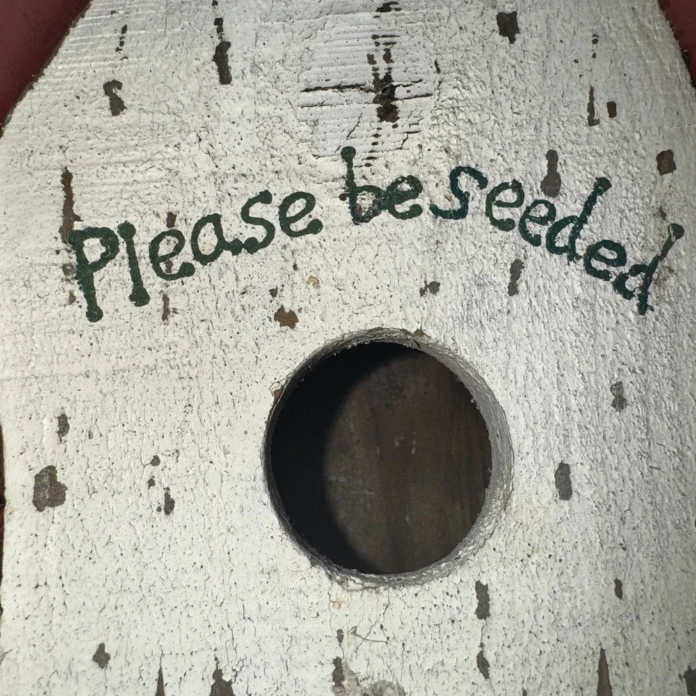 Handmade reclaimed primitive, rustic wooden birdhouse. 9.75